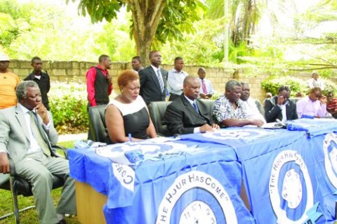 Mike Mulongoti with MMD Rebels Dora Siliya, Dr Michael Kaingu, Brig Gen Dr Brian Chituwo, Lucky Mulusa, Chembe Nyangu and Kapembwa Simbao