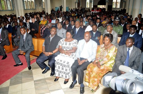 President Sata during the veneration of the Cross service at St Ignatius Parish
