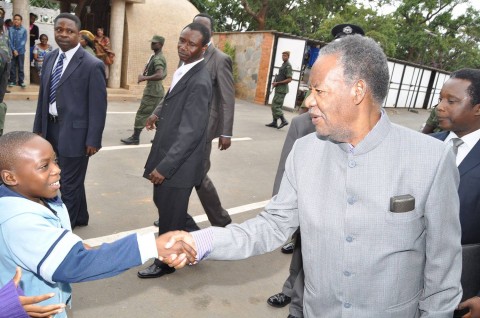 President Sata on arrival at St Ignatius Parish for the way of the Cross Service in Lusaka on April 18,2014
