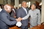 President Sata with First Republican President Dr Kenneth Kaunda and Former President Dr Kenneth Kaunda during the way of the Cross service at St Ignatius Parish on April 18,2014
