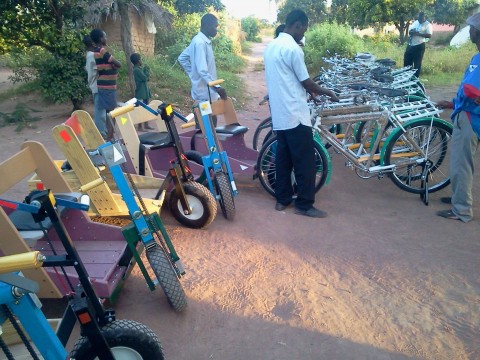 10 wheel chairs and 16 bicycles donated by Malole Constituency member of parliament in Mungwi District