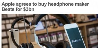 Beats headphones are sold along side iPods in an Apple store Beats headphones are already sold alongside Apple products