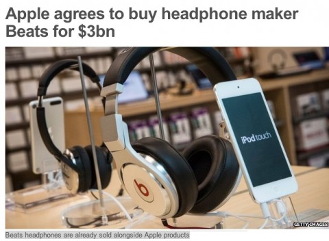 Beats headphones are sold along side iPods in an Apple store Beats headphones are already sold alongside Apple products