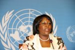 First Laady Dr Christine Kaseba addresses the Media at UN Building in Geneva, Switzerland