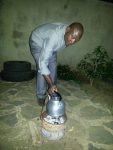 Former ZESCO board chairperson boiling water for tea in Makeni, Lusaka this evening when power went where it goes when it goes.