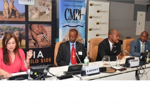 L-R- Ms. Carole Marchal, Dr. Joseph Katema,Dr. Uchenna Ekwo, and Mr. Chibaula Silwamba, Head of Press and Public Relations, Permanent Mission of the Republic of Zambia to the United Nations L-R: Ms. Carole Marchal, Dr. Joseph Katema,Dr. Uchenna Ekwo, and Mr. Chibaula Silwamba, Head of Press and Public Relations, Permanent Mission of the Republic of Zambia to the United Nations
