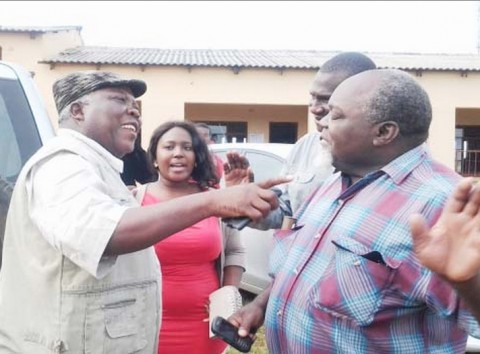 NORTHERN Province Minister Freedom Sikazwe (left) and United Party for National Development (UPND) Moomba Member of Parliament Vitalis Mooya (right)