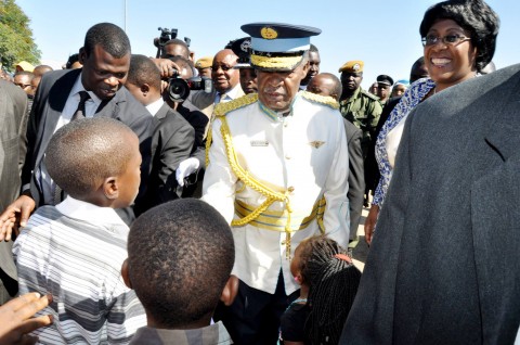 President Sata during the ZAF commissioning Parade in Livingstone on May 9,2014 -Picture by THOMAS NSAMA