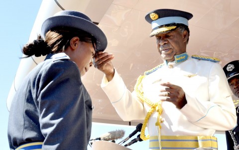 President Sata during the ZAF commissioning Parade in Livingstone on May 9,2014 -Picture by THOMAS  NSAMA