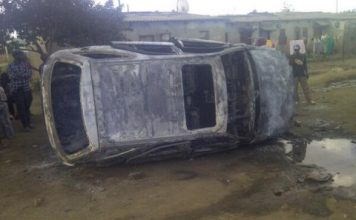 This is the Remains of Toyota Harrier belonging to Big Ben of #comesa burnt in #chibolya #Zambia - Phots by Rodgers Mumba ‏@mumslee2