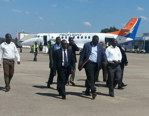 Wynter M. Kabimba, ODS, SC Upon arrival at Simon Mwansa Kapwepwe International Airport in Ndola