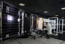 An ORBCOMM OG-2 satellite undergoes testing prior to launch. Credit- Sierra Nevada Corp