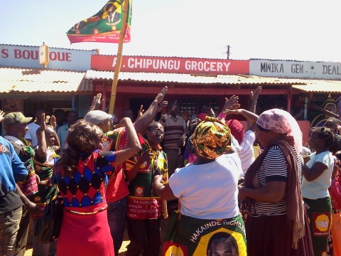 UPND receiving defectors from PF and MMD at their Office in Kasama Chikumanino Market ( 25 June,2014)-