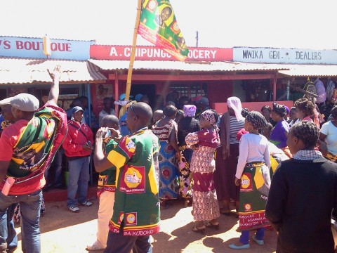 UPND receiving defectors from PF and MMD at their Office in Kasama Chikumanino Market ( 25 June,2014)-