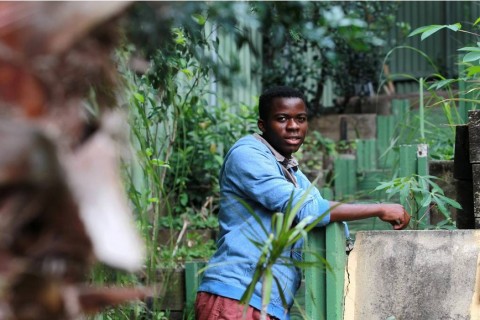 Year 12 student at Cedars College Jean Marc Bukasa grows African fruit and vegetables for the migrant community. Picture- ORLANDO CHIODO