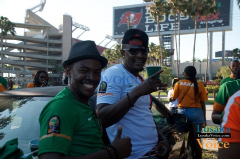 Zambia Vs Japan - Chipolopolo FANS outside stadium Party 