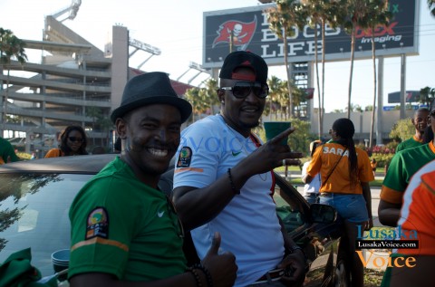 Zambia Vs Japan - Chipolopolo FANS outside stadium Party 