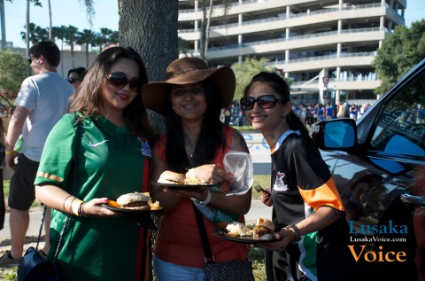 Zambia Vs Japan - Chipolopolo FANS outside stadium Party