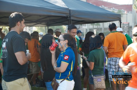 Zambia Vs Japan - Chipolopolo FANS outside stadium Party