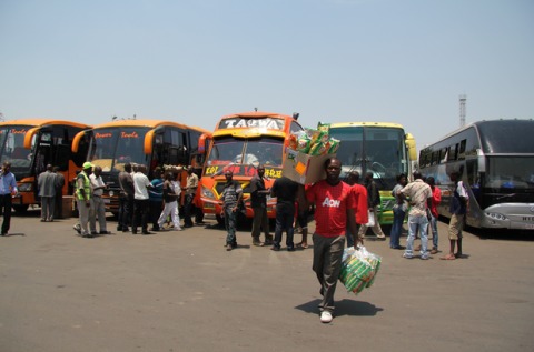 intercity bus terminus in Lusaka.