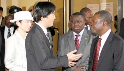 PRINCE Akishino and his wife Kiko with acting President Wynter Kabimba and Foreign Affairs Minister Harry Kalaba (middle) after a meeting at the New Government Complex in Lusaka yesterday. – Picture by MACKSON WASAMUNU. PRINCE Akishino and his wife Kiko with acting President Wynter Kabimba and Foreign Affairs Minister Harry Kalaba (middle) after a meeting at the New Government Complex in Lusaka yesterday. – Picture by MACKSON WASAMUNU.