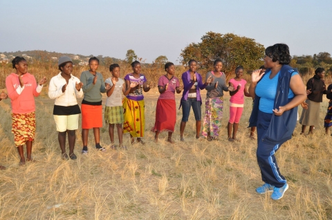 Dr Kaseba  during the Teachers/Community Leaders/Pupils Mentorship Training Camp at Chinsali Girls Secondary School.