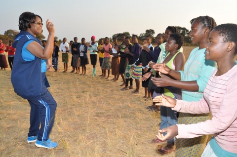 Dr Kaseba  during the Teachers/Community Leaders/Pupils Mentorship Training Camp at Chinsali Girls Secondary School.