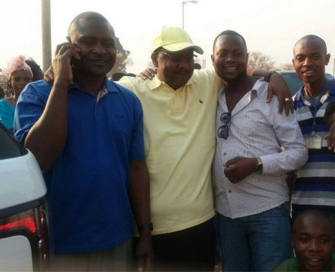 Geoffrey Bwalya Mwamba with Father Bwalya in MPIKA