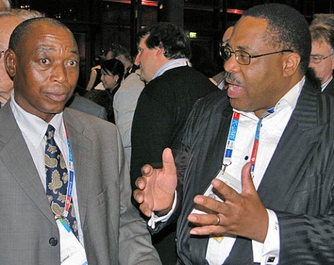Lewis Ncube (right is chatting with former FIDE African president Dabilani Buthali at the 2008 Chess Olympiad Lewis Ncube (right is chatting with former FIDE African president Dabilani Buthali at the 2008 Chess Olympiad