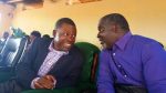 Mr Kabimba with  Lupososhi Member of Parliament Lazarous Chungu Bwalya in Luwingu