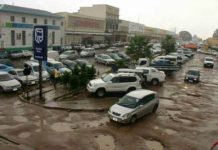Chingola town with pot holes