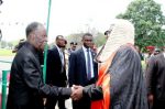 President Sata being welcomed by Speaker of the National Assembly Dr Patrick Matibini during the opening of parliament on September 19, 2014 -Picture by THOMAS NSAMA