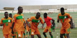 Zambia Under Seventeen players dancing after beating hosts Uganda by two goals to one this afternoon. , the junior Chipolopolo have qualified via a 4-1 goal aggregate after having won two nil at home two weeks.
