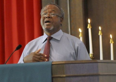 Dr. Victor Chilenje is Moderator of the Church of Central Africa Presbyterian Synod of Zambia. He spoke Sunday to the congregation of the First Presbyterian Church of Sullivan.