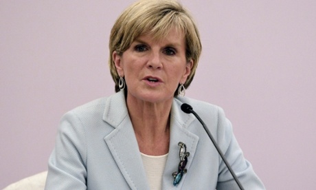 Julie Bishop says she is ‘not putting at risk the lives of health workers’. Photograph: Roslan Rahman/AFP/Getty Images