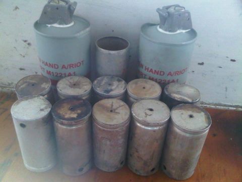 Remains of teargas canisters used by Zambia police on UNZA students - UNZA Network