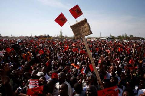 HH campaign rally in Kanyama compound, Sunday, Nov. 23, 2014, in Lusaka, Zambia. (Photo by Jason DeCrow)