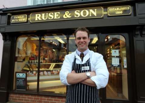 Oliver Ruse is pictured at Ruse & Son butcher's in Long Melford in 2009.