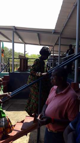 PF Chairperson Inonge Wina arrives to a thunderous welcome at the main arena