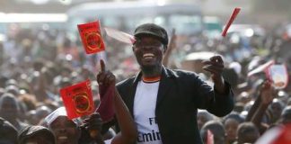 HH campaign rally in Kanyama compound, Sunday, Nov. 23, 2014, in Lusaka, Zambia. (Photo by Jason DeCrow)