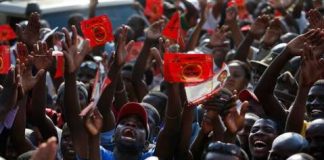 HH campaign rally in Kanyama compound, Sunday, Nov. 23, 2014, in Lusaka, Zambia. (Photo by Jason DeCrow)