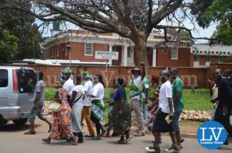 Edgar Lungu supporters in Lusaka