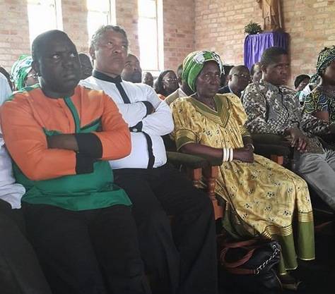 Hon. Egar Lungu, his wife Esther and Members of the Central Committee, Ministers and Members of Parliament attending the Church Service at Mansa Cathedral