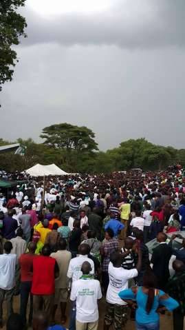 LUNGU AT LAUNCH OF THE NATIONAL CAMPAIGN AT FREEDOM PARK IN KITWE ON 6TH DECEMBER 2014..