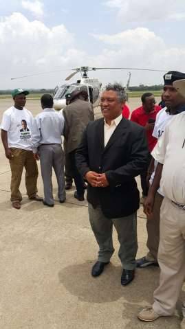 Hon.Given Lubinda arrives with Hon Stephen Kampyongo ahead of PF President Edgar Lungu at Simon Mwansa Kapwepwe International Airport