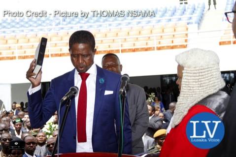 President Edgar Lungu with Acting Chief Justice Lombe Chibesakunda during his Inauguration Ceremony at Heroes Stadium in Lusaka on January 25,2015 -Picture by THOMAS NSAMA - Photo Credit - Picture by THOMAS NSAMA President Edgar Lungu with Acting Chief Justice Lombe Chibesakunda during his Inauguration Ceremony at Heroes Stadium in Lusaka on January 25,2015 -Picture by THOMAS NSAMA - Photo Credit - Picture by THOMAS NSAMA