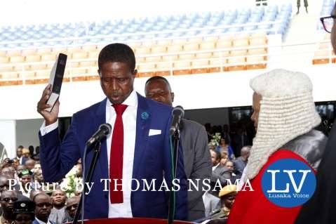 President Edgar Lungu with Acting Chief Justice Lombe Chibesakunda during his Inauguration Ceremony at Heroes Stadium on January 25,2015 -Picture by THOMAS NSAMA - lusakavoice.com President Edgar Lungu with Acting Chief Justice Lombe Chibesakunda during his Inauguration Ceremony at Heroes Stadium on January 25,2015 -Picture by THOMAS NSAMA - lusakavoice.com