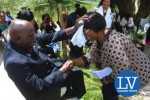 KK blessing Minister of Gender and Child Development Prof Nkandu Luo  – Photo Credit Jean Mandela – Lusakavoice.com