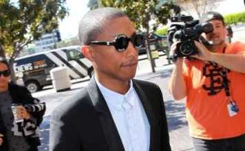 Musician Pharrell Williams is seen outside the Royal Federal Building in Los Angeles, California, last week. Photograph: David Buchan/Getty Images