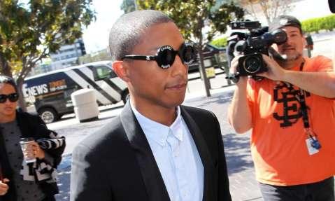 Musician Pharrell Williams is seen outside the Royal Federal Building in Los Angeles, California, last week. Photograph- David Buchan:Getty Images Musician Pharrell Williams is seen outside the Royal Federal Building in Los Angeles, California, last week. Photograph: David Buchan/Getty Images